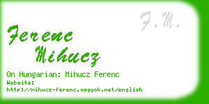 ferenc mihucz business card